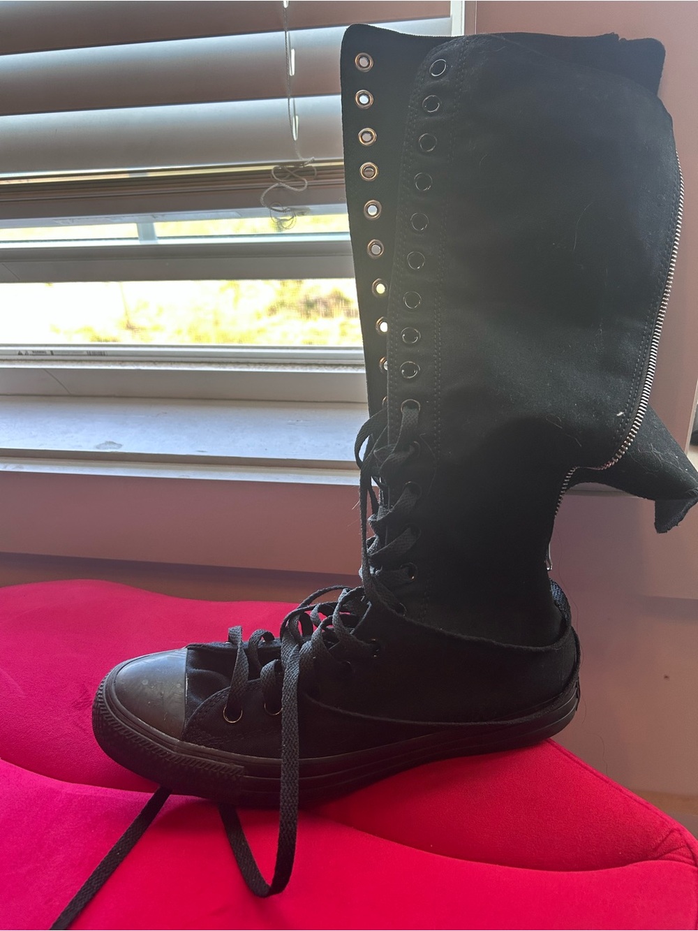 Converse Women's Black High-Top Lace-Up Canvas Boots - Picture 3 of 3
